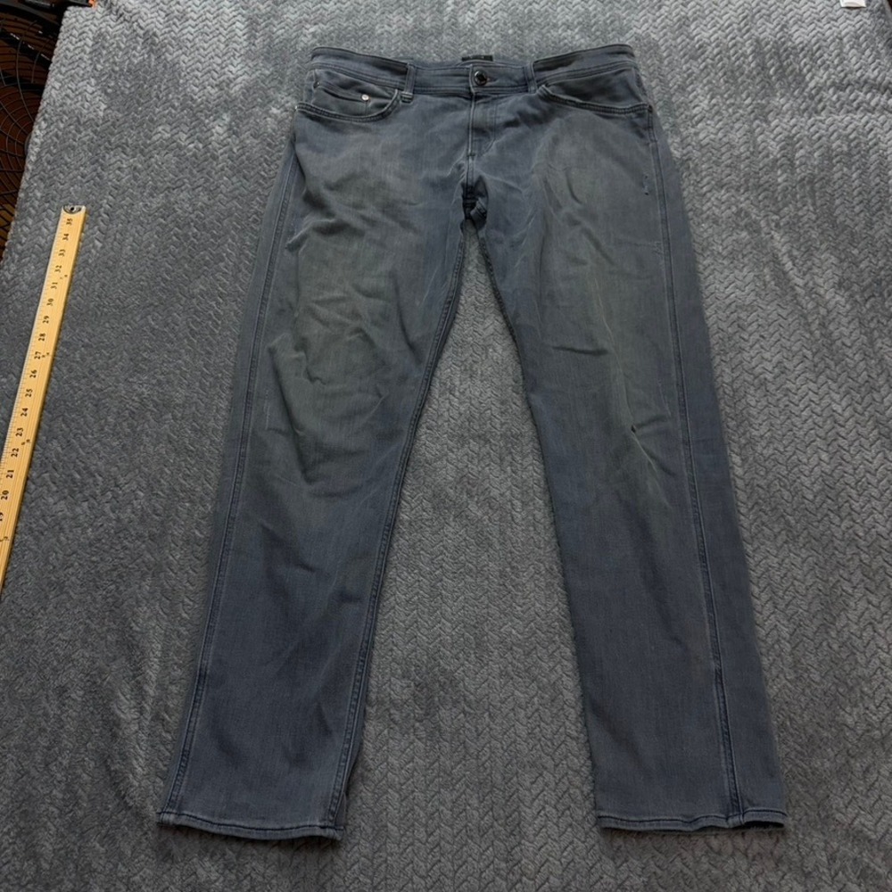 Hugo Boss‎ Jeans Mens 34x30 Grey Stretch Slim Straight Fit Casual Denim Pants